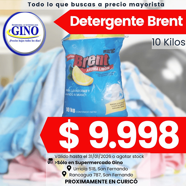 DETERG. BRENT MATIC 10 KILOS                       1