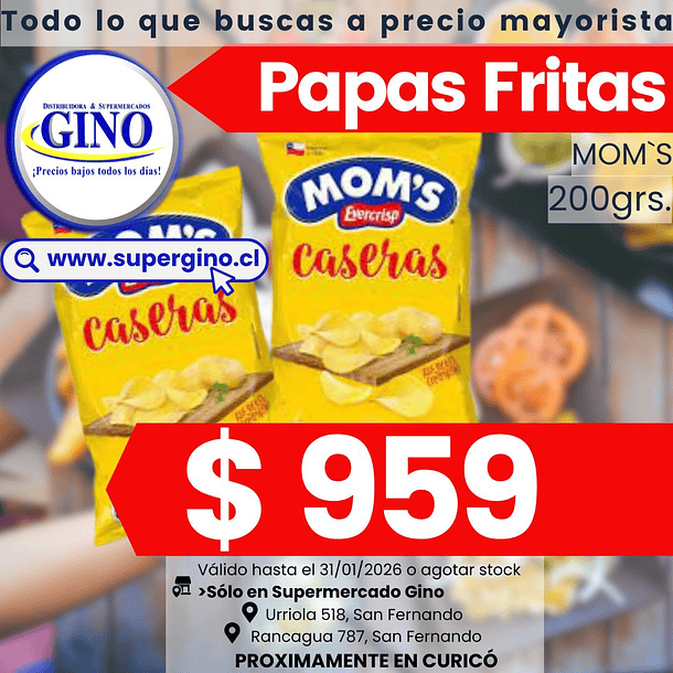 PAPAS MOMS C/LISAS 200grs. (12)                    1
