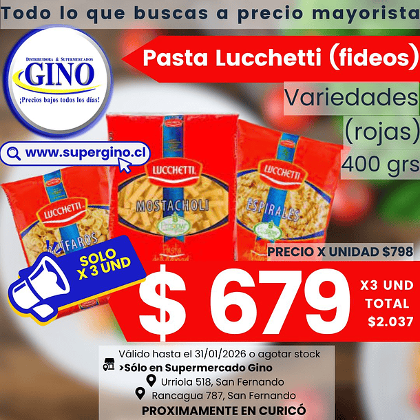 LUCCHETTI CARACOLES 400grs. (30) (P 18) 1