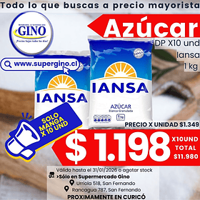 AZUCAR IANSA 1 KILO (DP.x 10un) (P 108)           