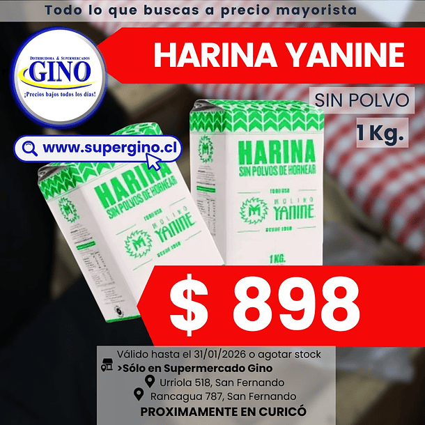 HARINA YANINE S/P 1 KILO (DP.x 12) (P 84)          1