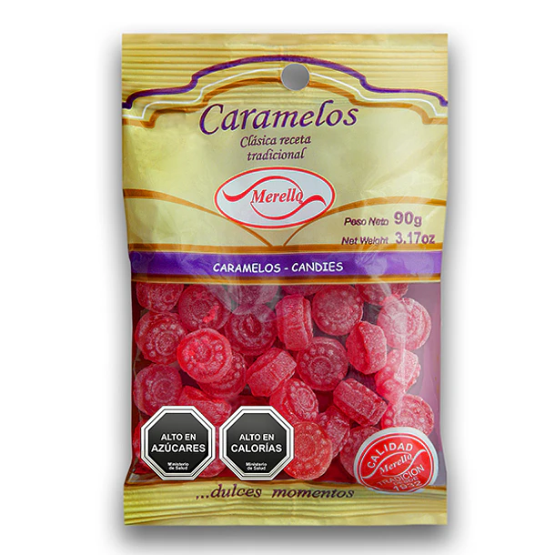 CARAMELO MERELLO BERRIES FRAMBUESA 90grs.(40)     