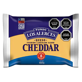 QUESO CHEDDAR LOS ALERCES LAMINADO 160grs.