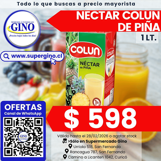 NECTAR COLUN PIÑA 1 LITRO  (12) 1