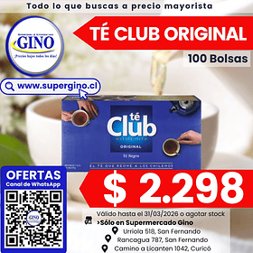 TE CLUB ORIGINAL x 100 bolsitas   (10)            