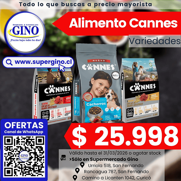 ALIM. PERRO CANNES ADULTO RAZA PEQUEÑ CARNE 18 KIL 1