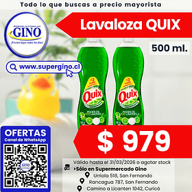 LAVALOZA QUIX VERDE 500ml.   (15)   (P 64)        