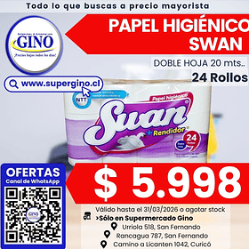 PAPEL HIG. SWAN D.H 20mts.x 24un. (3) (P 32)