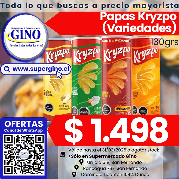 PAPAS KRYZPO ORIGINAL 130grs.  (14) (P.60)         1