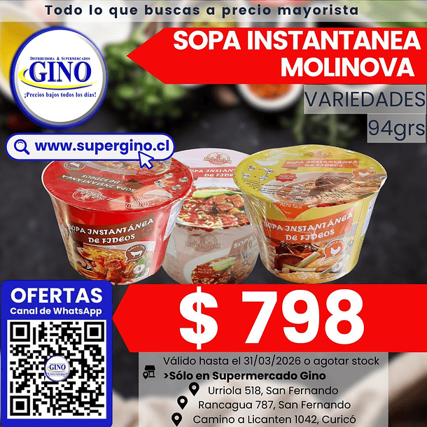 SOPA INSTANT. MOLINOVA CARNEPIC POTE 94g.(12)(P64) 1