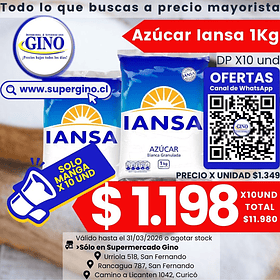AZUCAR IANSA 1 KILO (DP.x 10un) (P 108)           