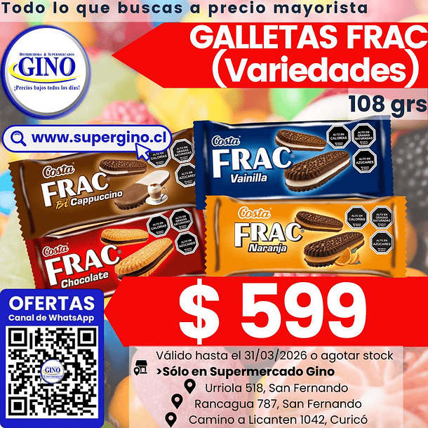 GALLETA FRAC VAINILLA 110grs. (36) (P 80)          1