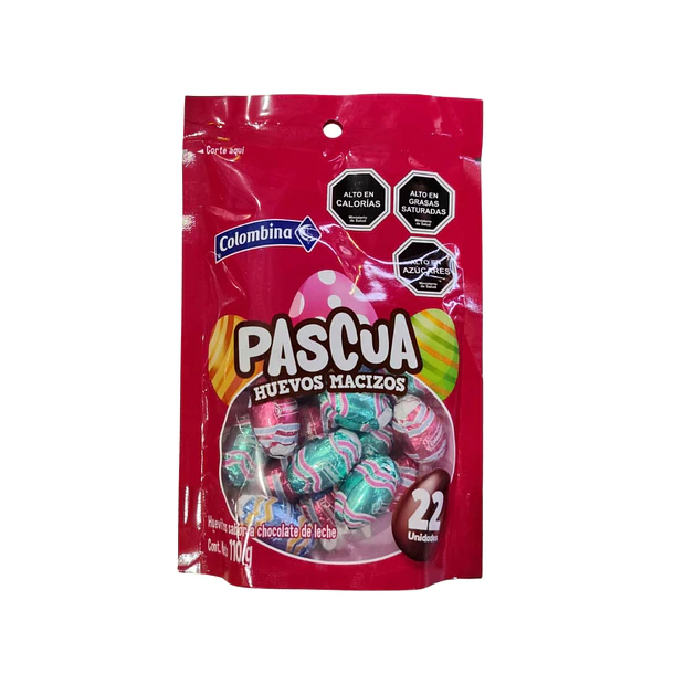 HUEVO PASCUA MACIZO COLOMBINA DOYPACK x 22un.(24) 