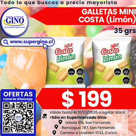GALLETA MINI LIMON COSTA 35grs.   (30)