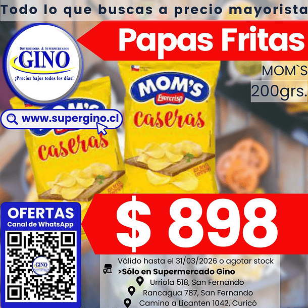 PAPAS MOMS C/LISAS 200grs. (12)                    1