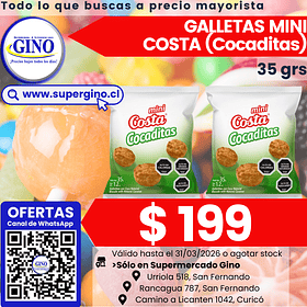 GALLETA MINI COCADITAS COSTA 35grs.  (30)         