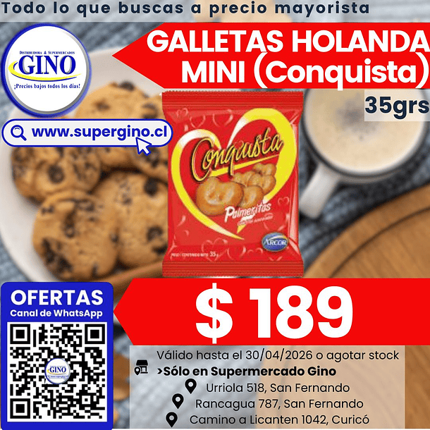 GALLETA HOLANDA MINI CONQUISTA 35grs     (40) 1