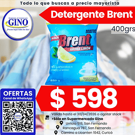 DETERG. BRENT MATIC 400grs.    (50)               