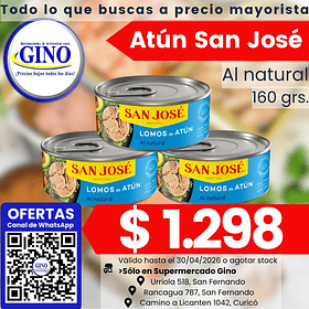 ATUN LOMITO SAN JOSE EN AGUA 160grs. (48) (P 88)  
