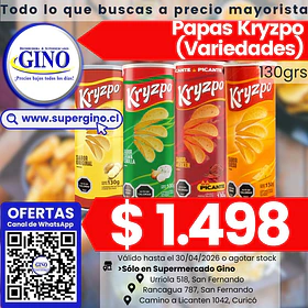 PAPAS KRYZPO QUESO 130grs    (14) (P.60)