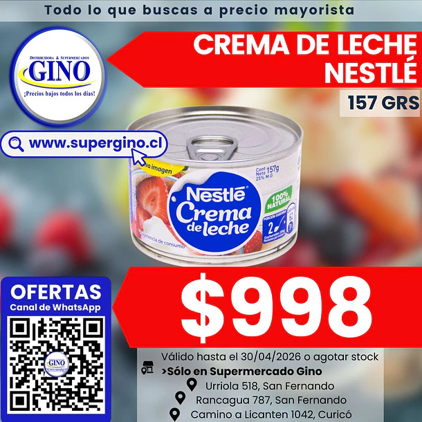 CREMA NESTLE TARRO 157grs.    (48)                 1