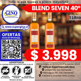 M. DE WHISKY BLEND SEVEN 40° G.L. 1 LITRO (12)    
