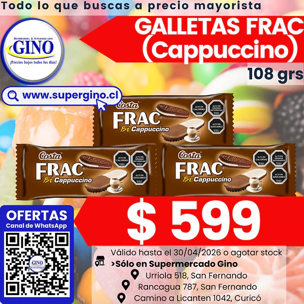 GALLETA FRAC CAPPUCCINO 110grs.(36) (P 80)         1