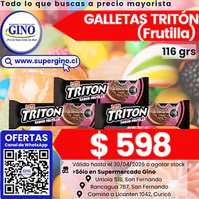 GALLETA TRITON FRUTILLA 116grs.   (30)            