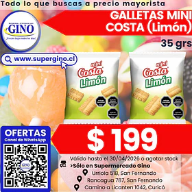 GALLETA MINI LIMON COSTA 35grs.   (30)