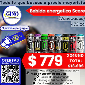 BEBIDA ENERG. 473cc.SCORE GORILLA(CJ.x24un) (P.100
