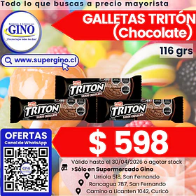 GALLETA TRITON CHOCOLATE 116grs.   (30)           