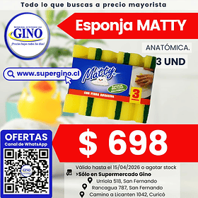 ESPONJA ANATOMICA MATTY x 3un. (240)              