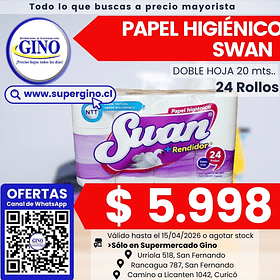 PAPEL HIG. SWAN D.H 20mts.x 24un. (3) (P 32)