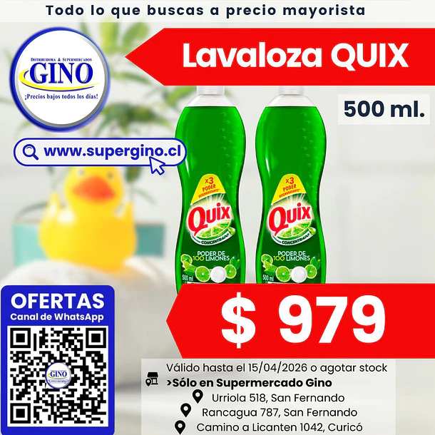 LAVALOZA QUIX VERDE 500ml.   (15)   (P 64)         1