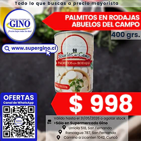 PALMITOS RODAJAS ABUELOS DEL CAMPO 400grs. (24)   