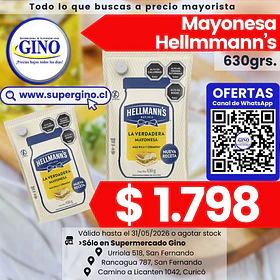 MAYONESA HELLMANNS DOYPACK 630grs. (12)           