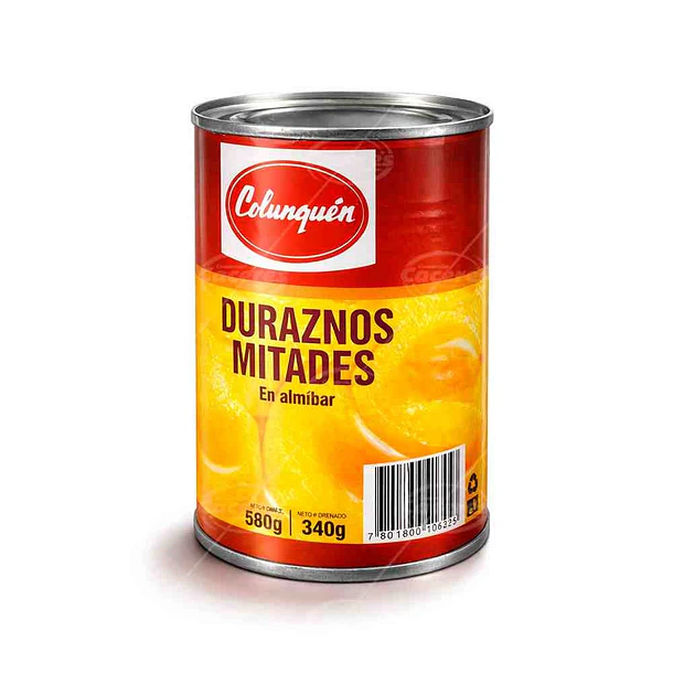 DURAZNOS MITADES COLUNQUEN 580grs.  (24)          