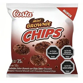 GALLETA MINI BROWNIE CHIPS COSTA 35grs.  (30)     