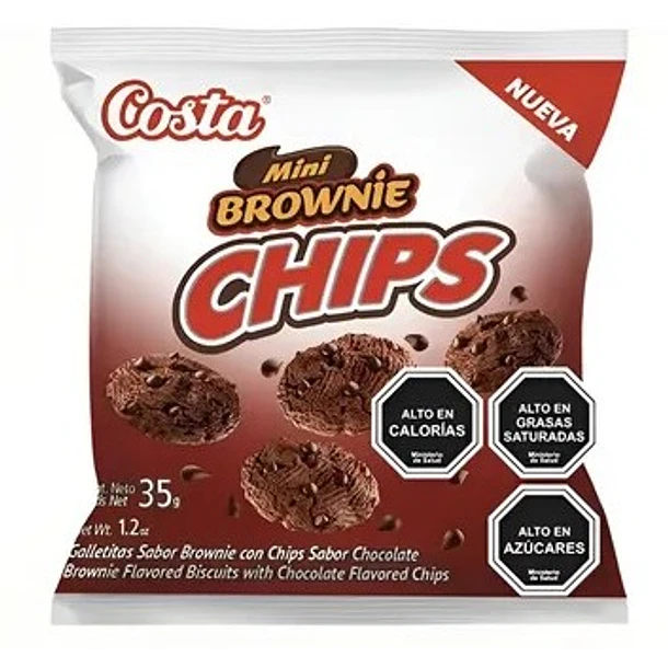 GALLETA MINI BROWNIE CHIPS COSTA 35grs.  (30)     