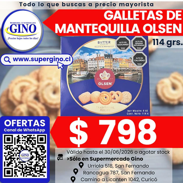 GALLETA OLSEN MANTEQUILLA CAJITA 114grs.  (36)     1