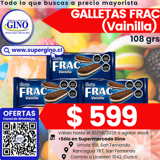 GALLETA FRAC VAINILLA 110grs. (36) (P 80)          1