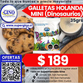 GALLETA HOLANDA MINI DINOSAURIO 35grs.  (40)