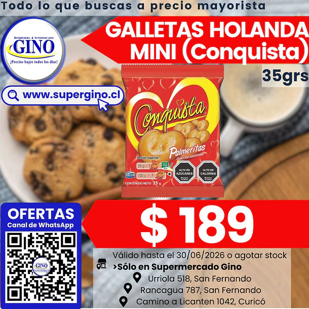 GALLETA HOLANDA MINI CONQUISTA 35grs     (40) 1