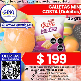 GALLETA MINI DULCITAS COSTA 35grs.  (30)          