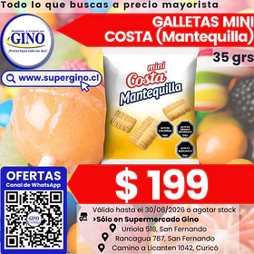 GALLETA MINI MANTEQUILLA COSTA 35grs.    (30)     