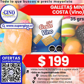 GALLETA MINI VINO COSTA 35grs.    (30)            