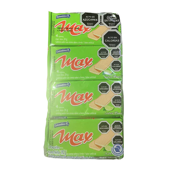 OBLEA MAX LIMON 24grs.x 8un.    (24)              