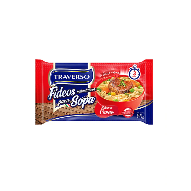 FIDEOS INSTANT. TRAVERSO CARNE 85grs. (24)        