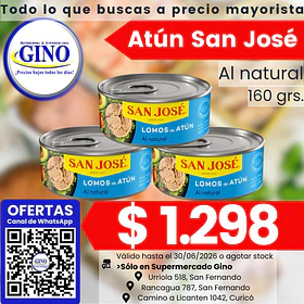 ATUN LOMITO SAN JOSE EN AGUA 160grs. (48) (P 88)  