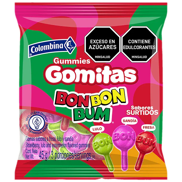 GOMITAS BON BON BUM MIX COLOMBINA 75grs.(24)      